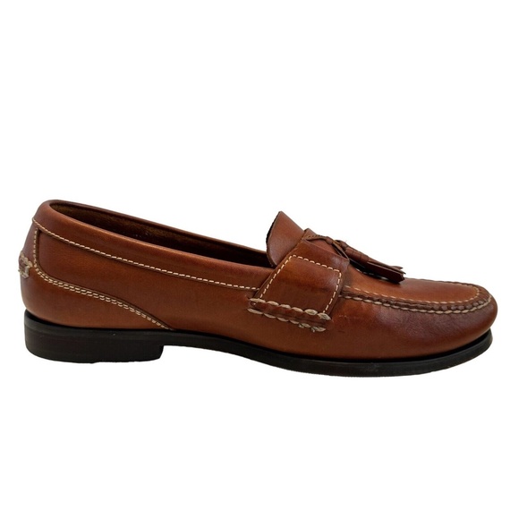 J. ALLAN PAYNE Tan Leather Tassel Loafers Men\'s Size 9 M Casual Shoes Moc Toe main image 11